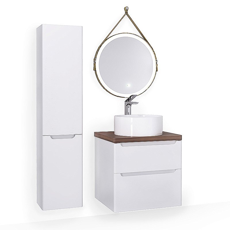 Пенал Jorno Wood 33 Wood.04.150/P/W белый для ванной в интернет-магазине сантехники Sanbest