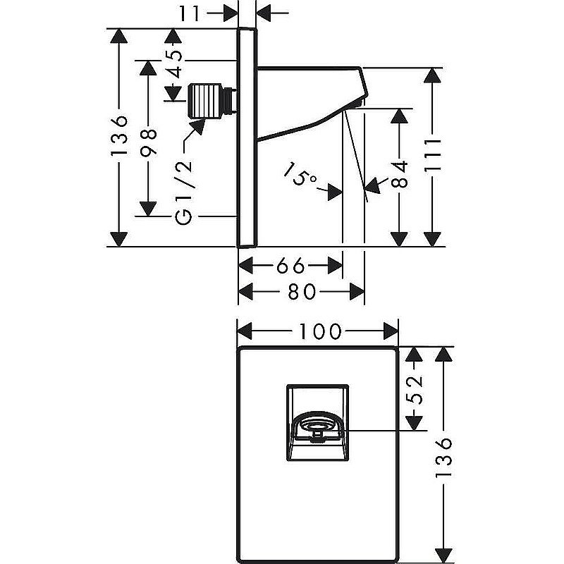 Держатель верхнего душа Hansgrohe Pulsify 24139700 белый матовый купить в интернет-магазине сантехники Sanbest