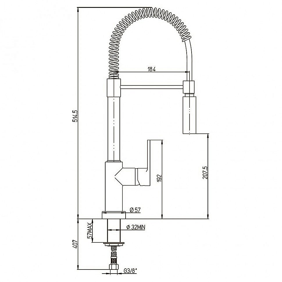 Смеситель для кухни PAINI Le Mans 90CR557LLPE2SKM хром купить в интернет-магазине сантехники Sanbest