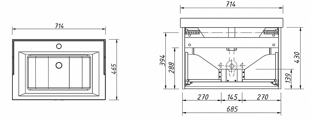 Тумба с раковиной Caprigo Ponza-A 70 для ванной в интернет-магазине Sanbest
