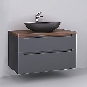 Тумба с раковиной Jorno Wood 100 серая для ванной в интернет-магазине Sanbest