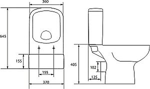 Унитаз Cersanit Carina Clean On 010/011 с бачком, безободковый купить в интернет-магазине Sanbest