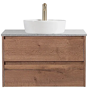 Тумба с раковиной и столешницей BelBagno KRAFT 80 KRAFT80RT-KEPMGL-1306-SET дуб табак для ванной в интернет-магазине Sanbest