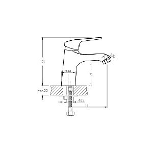 Смеситель для раковины Koller Pool Twist TW0200 хром купить в интернет-магазине сантехники Sanbest