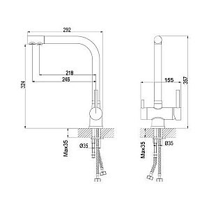 Смеситель для кухни Rossinka Z Z40-25 купить в интернет-магазине сантехники Sanbest