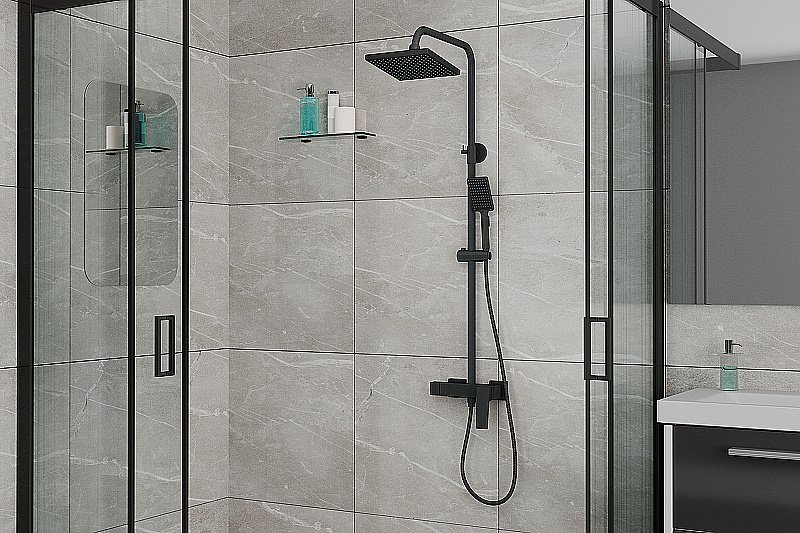 Душевая система Rush Thira TR3635-40Black черная матовая купить в интернет-магазине сантехники Sanbest