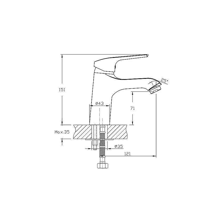 Смеситель для раковины Koller Pool Twist TW0200 хром купить в интернет-магазине сантехники Sanbest