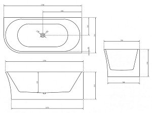 Ванна акриловая ABBER AB9257 R 170x78 купить в интернет-магазине Sanbest