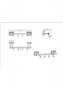 Планка с крючками CeramaLux Gamma 12318 хром купить в интернет-магазине сантехники Sanbest