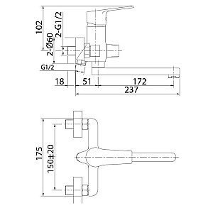 Смеситель для ванны Milardo Helic HELSB02M02 хром купить в интернет-магазине сантехники Sanbest