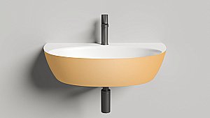 Раковина Salini ALDA WALL 03 140323MRH 71 из искусственного камня S-Stone, белая матовая, цвет по RAL снаружи купить в интернет-магазине Sanbest