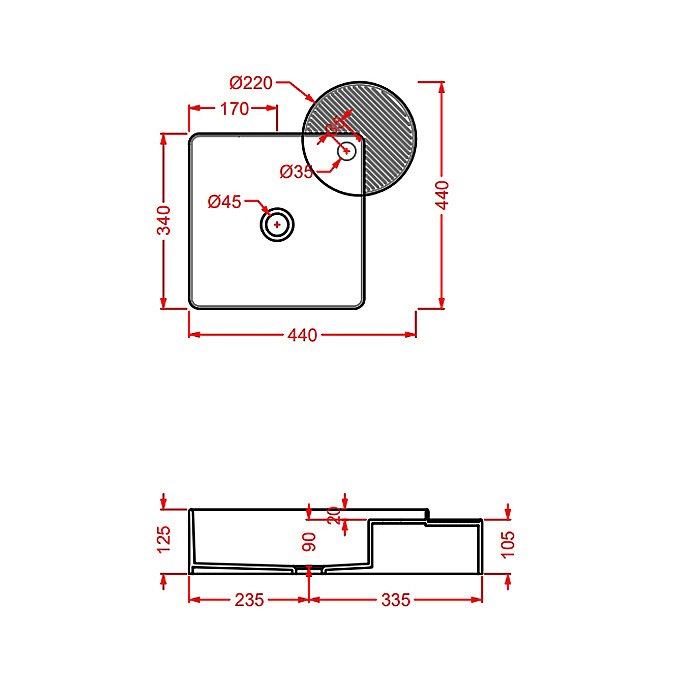Раковина накладная Artceram CARTESIO 44 CAL003 33 00 розовая купить в интернет-магазине Sanbest