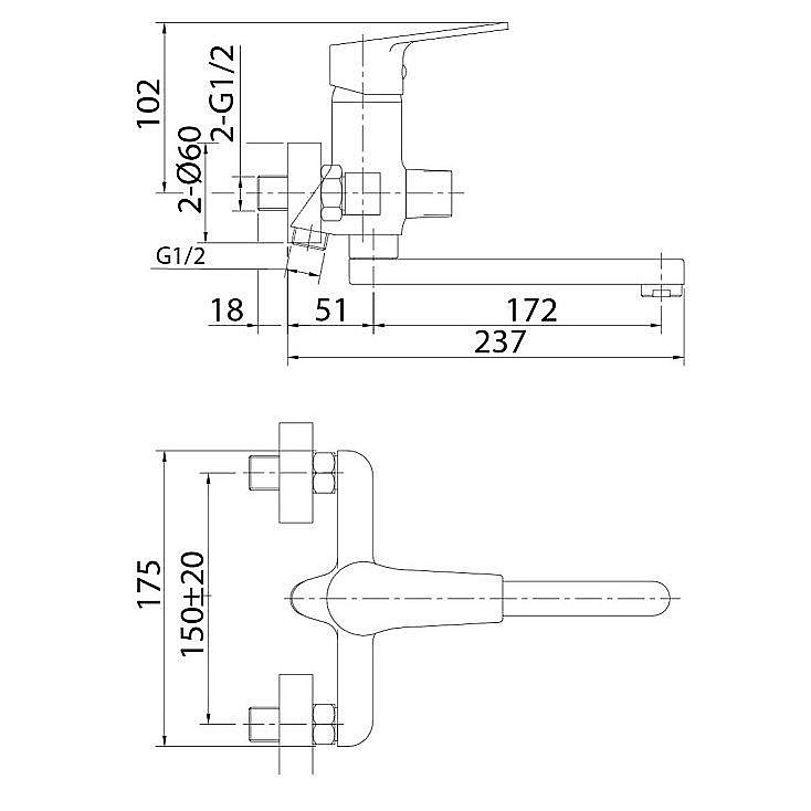 Смеситель для ванны Milardo Helic HELSB02M02 хром купить в интернет-магазине сантехники Sanbest
