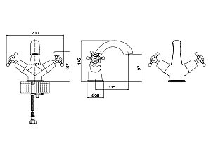 Смеситель для раковины Burlington Birkenhead BI45-QT купить в интернет-магазине сантехники Sanbest