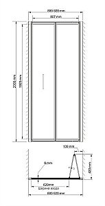 Душевая дверь WasserKRAFT Weser 78F04 90 купить в интернет-магазине Sanbest
