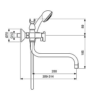 Смеситель для ванны и душа VIDIMA TRINITY BA261AA купить в интернет-магазине сантехники Sanbest