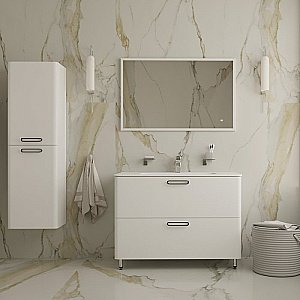 Тумба с раковиной Iddis Brick BRI10WFi95K 100 белая для ванной в интернет-магазине Sanbest