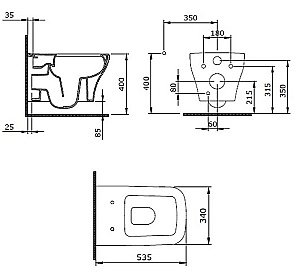 Унитаз подвесной Berges Strati 82132 купить в интернет-магазине Sanbest