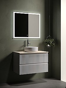 Тумба с раковиной Sancos SNOB R 80 со столешницей, белая матовый для ванной в интернет-магазине Sanbest