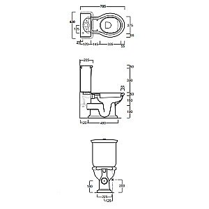 Унитаз напольный SIMAS Lante LA08 с бачком, кнопка хром, белый купить в интернет-магазине Sanbest