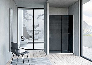 Душевая дверь Vincea Slim Soft VDS-1SS120CGB 120 профиль черный/стекло тонированное купить в интернет-магазине Sanbest