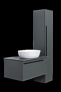 Тумба с раковиной LA FENICE Elba Grigio 100 серая/столешница черная для ванной в интернет-магазине Sanbest