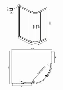 Душевой уголок Ambassador Royal 18015102 120х90 стекло белое с декором/профиль хром купить в интернет-магазине Sanbest