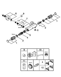 Смеситель для душа Grohe Grohtherm 1000 Performance 34827000 купить в интернет-магазине сантехники Sanbest