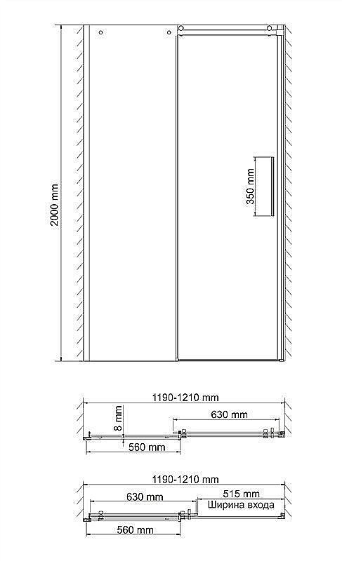 Душевая дверь WasserKRAFT Dinkel 58R05 120 купить в интернет-магазине Sanbest