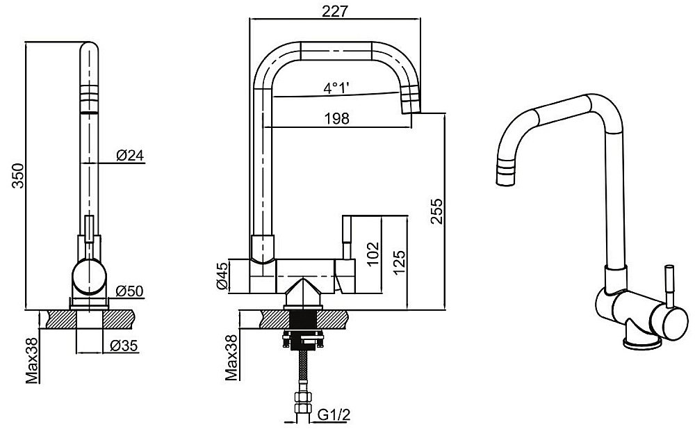 Смеситель для кухни Allen Brau Fenster 5.60003-00 купить в интернет-магазине сантехники Sanbest