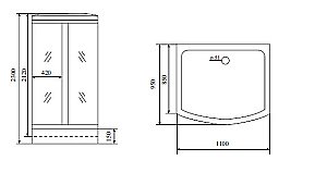 Душевая кабина Timo LUX TL 1501 110x95 купить в интернет-магазине Sanbest