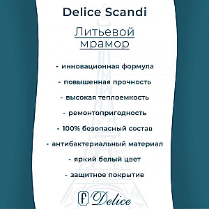 Ванна Delice Scandi DLR330031R-G 180х80 белая/ручки хром купить в интернет-магазине Sanbest