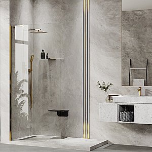 Душевое ограждение WasserKRAFT Aisch 55W39 90 стекло прозрачное/профиль золото купить в интернет-магазине Sanbest