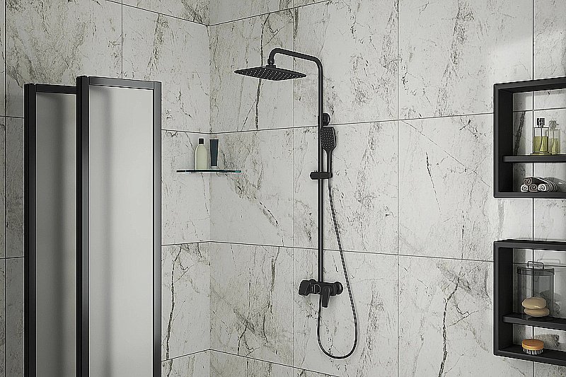 Душевая система Rush Nevis NE1735-40Black черная матовая купить в интернет-магазине сантехники Sanbest