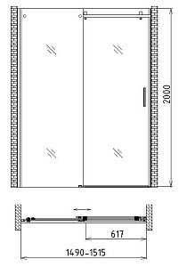 Душевая дверь Gemy Modern Gent 150 S25191B купить в интернет-магазине Sanbest