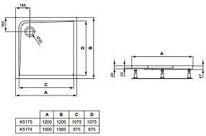 Душевой поддон Ideal Standard Ultra Flat K517501 120x120 купить в интернет-магазине Sanbest