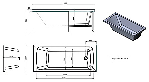 Ванна акриловая TIMO RITTA16570 165х70 белая купить в интернет-магазине Sanbest