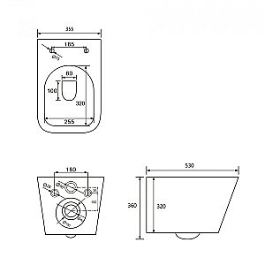 Унитаз подвесной Abber Rechteck AC1201T смыв торнадо, с крышкой микролифт, безободковый, белый купить в интернет-магазине Sanbest