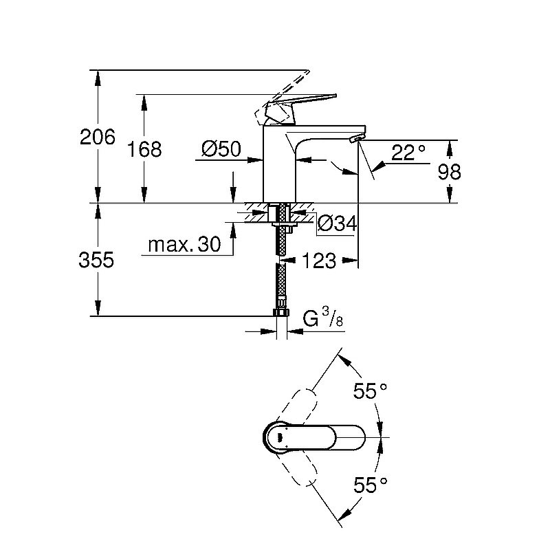 Смеситель для раковины Grohe Eurosmart Cosmopolitan 23327000 хром купить в интернет-магазине сантехники Sanbest