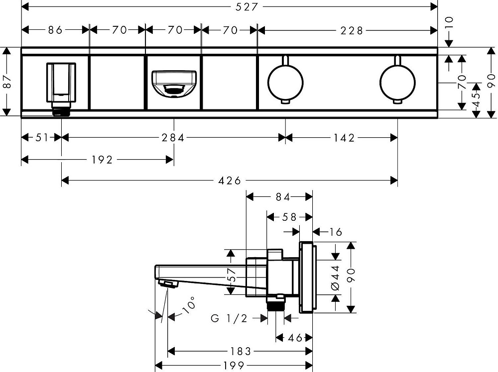 Смеситель для ванны Hansgrohe RainSelect 15359600 купить в интернет-магазине сантехники Sanbest