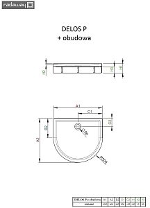 Душевой поддон со съемной панелью Radaway Delos P 100х90 купить в интернет-магазине Sanbest