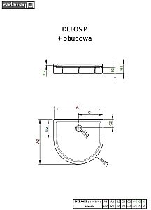 Душевой поддон со съемной панелью Radaway Delos P 4Z19150-03N 100х90 белый купить в интернет-магазине Sanbest