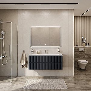 Тумба с раковиной Cezares DUET-N 120 DUET-N-1200-2C-SO-GR-P графит для ванной в интернет-магазине Sanbest