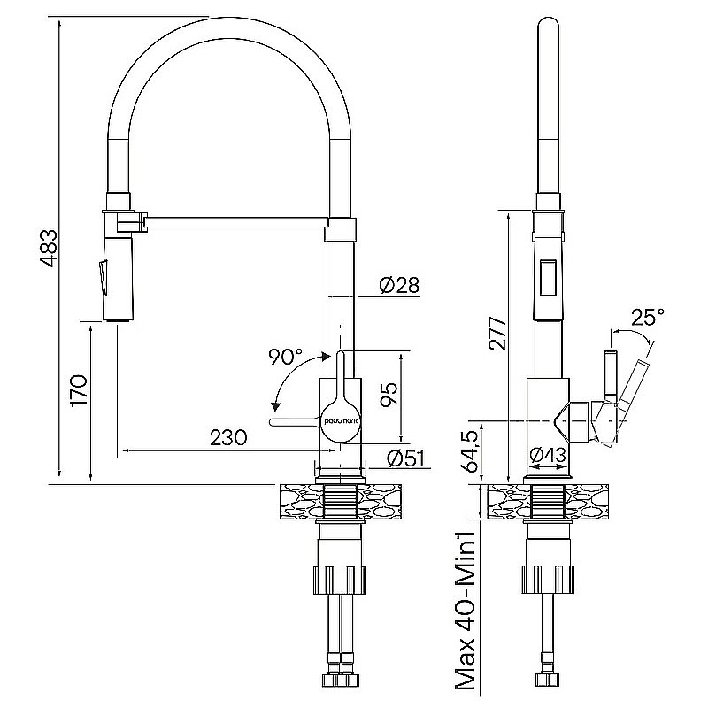 Смеситель для кухни Paulmark Halt Ha214021-WH белый матовый купить в интернет-магазине сантехники Sanbest
