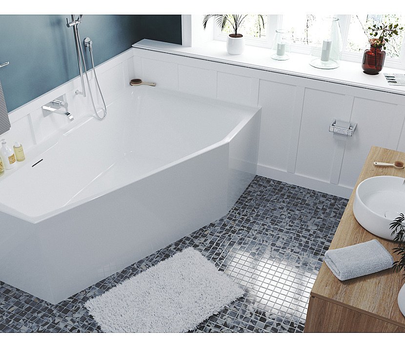 Акриловая ванна Riho Rething Space Fall 170x90 белая купить в интернет-магазине Sanbest