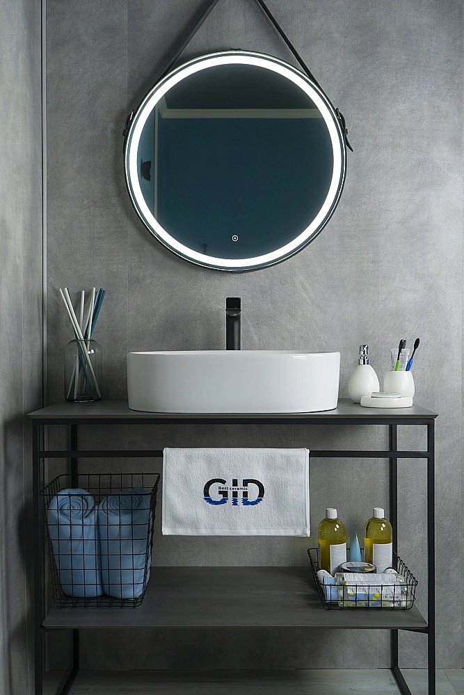Раковина накладная Gid Lago 56  N9025 51111 белая купить в интернет-магазине Sanbest