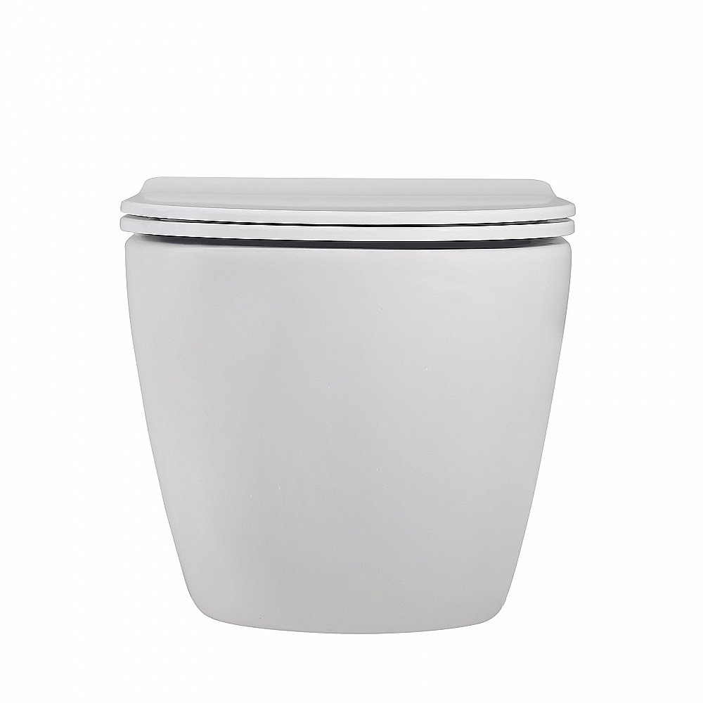 Унитаз подвесной ABBER Bequem AC1100MW с крышкой микролифт, безободковый, белый матовый купить в интернет-магазине Sanbest