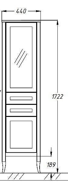 Пенал Опадирис Мираж 45 светлый орех для ванной в интернет-магазине сантехники Sanbest