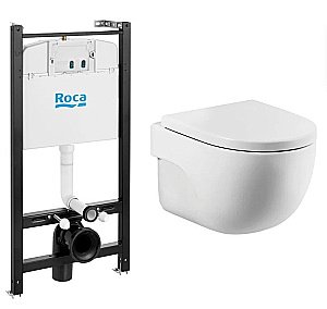 Унитаз подвесной Roca Meridian 893104990 безободковый, с инсталляцией, с крышкой микролифт купить в интернет-магазине Sanbest