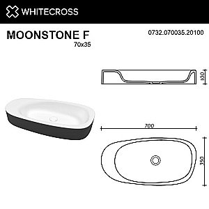 Раковина накладная WhiteCross Moonstone F 70 0732.070035.20100 черная матовая, белая матовая купить в интернет-магазине Sanbest